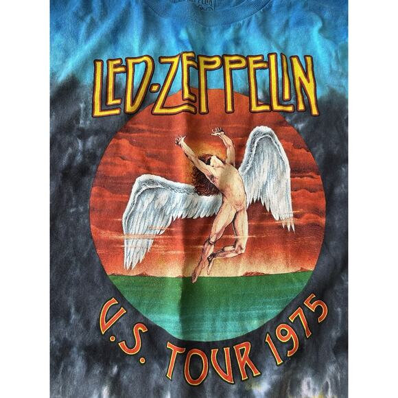 New Led Zeppelin Shirt 2XL Swan Song US Tour 1975 Rainbow Tie Dye Long Sleeve - Picture 2 of 9